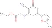 Ethyl N-[2-cyano-5-(5-methyl-2-furyl)-3-oxocyclohex-1-en-1-yl]glycinate