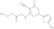 Ethyl N-[2-cyano-5-(5-methyl-2-thienyl)-3-oxocyclohex-1-en-1-yl]glycinate