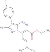 Ethyl 4-[(E)-2-(dimethylamino)vinyl]-8-(4-fluorophenyl)-7-methylpyrazolo[5,1-c][1,2,4]triazine-3...