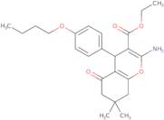 ethyl 2-amino-4-(4-butoxyphenyl)-7,7-dimethyl-5-oxo-4,6,7,8-tetrahydro2H-chromene-3-carboxylate