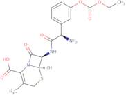 [6R-[6',7'(R*)]]-7-[[Amino[3-[(Ethoxycarbonyl)oxy]phenyl]acetyl]amino]-3-methyl-8-oxo-5-thia-1-aza…