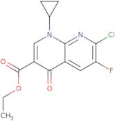 Ethyl 1-cyclopropyl-7-chloro-6-fluoro-1,4-dihydro-4-oxo-1,8-naphthylridine carboxylate
