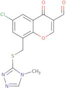 6-Chloro-8-{[(4-methyl-4H-1,2,4-triazol-3-yl)thio]methyl}-4-oxo-4H-chromene-3-carbaldehyde