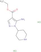 Ethyl 3-imino-2-(piperidin-4-yl)-2,3-dihydro-1H-pyrazole-4-carboxylate dihydrochloride