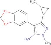 4-(1,3-Dioxaindan-5-yl)-2-methyl-5-(2-methylcyclopropyl)-2,3-dihydro-1H-pyrazol-3-imine