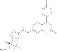 4-(4-Fluorophenyl)-7-[[[5-[(1S)-1-hydroxy-1-(trifluoromethyl)propyl]-1,3,4-oxadiazol-2-yl]amino]methyl]-2H-1-benzopyran-2-one