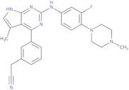 3-[2-[[3-Fluoro-4-(4-methyl-1-piperazinyl)phenyl]amino]-5-methyl-7H-pyrrolo[2,3-d]pyrimidin-4-yl...