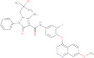 N-[3-Fluoro-4-[(7-methoxyquinolin-4-yl)oxy]phenyl]-1-(2-hydroxy-2-methylpropyl)-5-methyl-3-oxo-2-phenyl-2,3-dihydro-1H-pyrazole-4-ca rboxamide