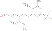 2-[(5-Formyl-2-methoxybenzyl)thio]-4-methyl-6-(trifluoromethyl)nicotinonitrile