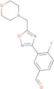 4-Fluoro-3-[5-(morpholin-4-ylmethyl)-1,2,4-oxadiazol-3-yl]benzaldehyde