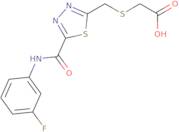 {[(5-{[(3-Fluorophenyl)amino]carbonyl}-1,3,4-thiadiazol-2-yl)methyl]thio}acetic acid