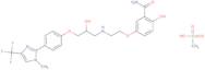 (±)-2-Hydroxy-5-[2-[[2-hydroxy-3-[4-[1-methyl-4-(trifluoromethyl)-1H-imidazol-2-yl]phenoxy]propyl] amino]ethoxy]-benzamide methanesu lfonate salt