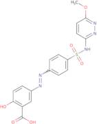 2-Hydroxy-5-[(4-{[(6-methoxypyridazin-3-yl)amino]sulfonyl}phenyl)diazenyl]benzoic acid