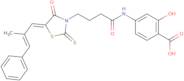 2-Hydroxy-4-[4-(5Z)-5-[(E)-2-methyl-3-phenylprop-2-enylidene]-4-oxo-2-sulfanylidene-1,3-thiazoli...