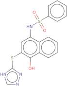 N-[4-Hydroxy-3-(1H-1,2,4-triazol-5-ylsulfanyl)naphthalen-1-yl]benzenesulfonamide