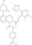 4-(2-(3-(3-Chloro-2-fluoro-6-(1H-tetrazol-1-yl)phenyl)acryloyl)-5-(4-methyl-2-oxopiperazin-1-yl)...