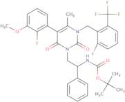 tert-Butyl N-[2-[5-(2-fluoro-3-methoxyphenyl)-3-[[2-fluoro-6-(trifluoromethyl)phenyl]methyl]-4-methyl-2,6-dioxopyrimidin-1-yl]-1-phe nylethyl]carbamate