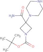 tert-Butyl 3-carbamoyl-3-(piperazin-1-yl)azetidine-1-carboxylate