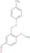 4-Methoxy-3-{[(4-methylphenyl)thio]methyl}benzaldehyde