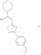 4-(5-{[Methyl(tetrahydro-2H-pyran-4-yl)amino]methyl}-1,2,4-oxadiazol-3-yl)benzaldehyde hydrochlo...