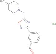 3-{5-[(4-Methylpiperidin-1-yl)methyl]-1,2,4-oxadiazol-3-yl}benzaldehyde hydrochloride