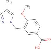 4-Methoxy-3-[(4-methyl-1H-pyrazol-1-yl)methyl]benzoic acid