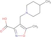 5-Methyl-4-[(4-methylpiperidin-1-yl)methyl]isoxazole-3-carboxylic acid