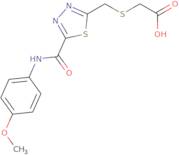 {[(5-{[(4-Methoxyphenyl)amino]carbonyl}-1,3,4-thiadiazol-2-yl)methyl]thio}acetic acid