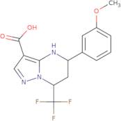 5-(3-Methoxyphenyl)-7-(trifluoromethyl)-4,5,6,7-tetrahydropyrazolo[1,5-a]pyrimidine-3-carboxylic a…