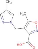 5-Methyl-4-[(4-methyl-1H-pyrazol-1-yl)methyl]isoxazole-3-carboxylic acid