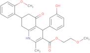 2-Methoxyethyl 4-(3-hydroxyphenyl)-7-(2-methoxyphenyl)-2-methyl-5-oxo-1,4,5,6,7,8-hexahydroquinoline-3-carboxylate