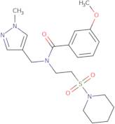 3-Methoxy-N-[(1-methyl-1H-pyrazol-4-yl)methyl]-N-[2-(piperidin-1-ylsulfonyl)ethyl]benzamide