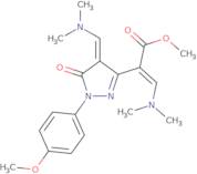 Methyl (2E)-3-(dimethylamino)-2-[(4Z)-4-[(dimethylamino)methylene]-1-(4-methoxyphenyl)-5-oxo-4,5-dihydro-1H-pyrazol-3-yl]acrylate