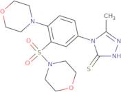 5-Methyl-4-[4-morpholin-4-yl-3-(morpholin-4-ylsulfonyl)phenyl]-4H-1,2,4-triazole-3-thiol