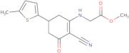 Methyl N-[2-cyano-5-(5-methyl-2-thienyl)-3-oxocyclohex-1-en-1-yl]glycinate