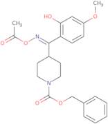 (E)-2-(5-Methoxy)phenol 4-(N-benzyloxycarbonyl)piperidinyl-methanone O-acetyl oxime