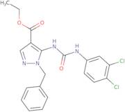 Ethyl 1-benzyl-5-{[(3,4-dichlorophenyl)carbamoyl]amino}-1H-pyrazole-4-carboxylate