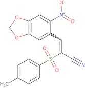 2-((4-methylphenyl)sulfonyl)-3-(6-nitrobenzo[3,4-d]1,3-dioxolen-5-yl)prop-2-enenitrile