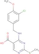 4-((3-Chloro-4-methoxybenzyl)amino)-2-(methylthio)pyrimidine-5-carboxylic acid