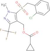 [5-[(2-Chlorophenyl)methylsulfonyl]-1-methyl-3-(trifluoromethyl)pyrazol-4-yl]methyl cyclopropaneca…