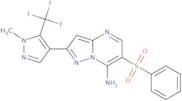 2-[1-Methyl-5-(trifluoromethyl)-1H-pyrazol-4-yl]-6-(phenylsulfonyl)pyrazolo[1,5-a]pyrimidin-7-amine