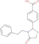 4-[4-Oxo-3-(2-phenylethyl)-1,3-thiazolidin-2-yl]benzoic acid