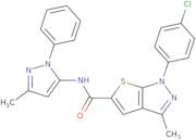 1-(4-Chlorophenyl)-3-methyl-N-(3-methyl-1-phenyl-1H-pyrazol-5-yl)-1H-thieno[2,3-c]pyrazole-5-car...