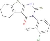 4-(3-Chloro-2-methylphenyl)-5-sulfanyl-8-thia-4,6-diazatricyclo[7.4.0.0,2,7]trideca-1(9),2(7),5-tr…