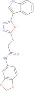 N-(1,3-Dioxaindan-5-yl)-2-{[5-(1H-indol-3-yl)-1,3,4-oxadiazol-2-yl]sulfanyl}acetamide