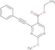 Ethyl 2-(methylthio)-4-(phenylethynyl)pyrimidine-5-carboxylate