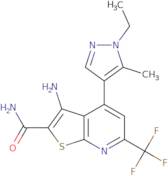 3-Amino-4-(1-ethyl-5-methyl-1H-pyrazol-4-yl)-6-(trifluoromethyl)thieno[2,3-b]pyridine-2-carboxamide