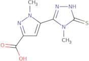 1-Methyl-5-(4-methyl-5-sulfanyl-4H-1,2,4-triazol-3-yl)-1H-pyrazole-3-carboxylic acid