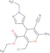 Ethyl 6-amino-2-(chloromethyl)-5-cyano-4-(1-ethyl-1H-pyrazol-4-yl)-4H-pyran-3-carboxylate