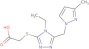 2-({4-Ethyl-5-[(3-methyl-1H-pyrazol-1-yl)methyl]-4H-1,2,4-triazol-3-yl}sulfanyl)acetic acid